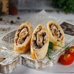 Рулетики блинные с печенью и грибами Рулетики блинные с печенью и грибами